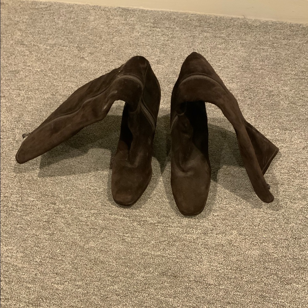 Prada High suede brown boot size 7